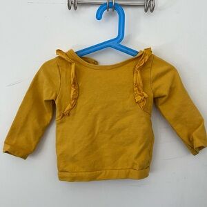 Carter's Golden Long Sleeve Tee with Ruffle Detail